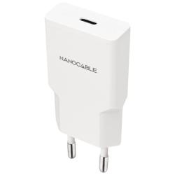 Cargador de Pared Nanocable 10.10.2027/ 1xUSB Tipo-C/ 30W/ Blanco