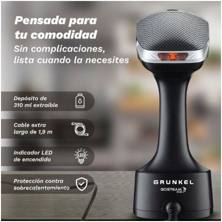 Plancha vertical grunkel pv-1600gso/ 1600w/ depósito 310ml