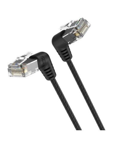 Cable de red rj45 utp vention ibobf cat.6a/ 1m/ cabeza rotatoria 360º/ negro