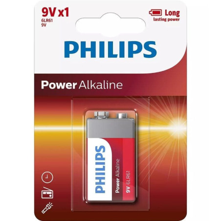 Pila alcalina philips 6lr61p1b/10/ 9v