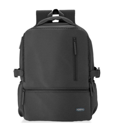 Mochila aisens asbg-bp086-bk para portátiles hasta 15.6'/ impermeable/ negro
