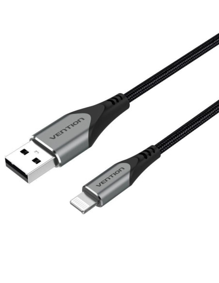 Cable usb 2.0 lightning vention labhd/ usb macho - lightning macho/ hasta 12w/ 480mbps/ 50cm/ gris