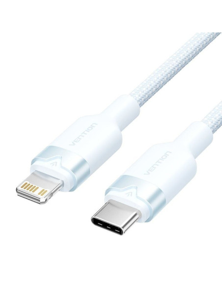 Cable usb tipo-c lightning vention lalsh/ usb tipo-c macho - lightning macho/ 27w/ 480mbps/ 2m/ azul