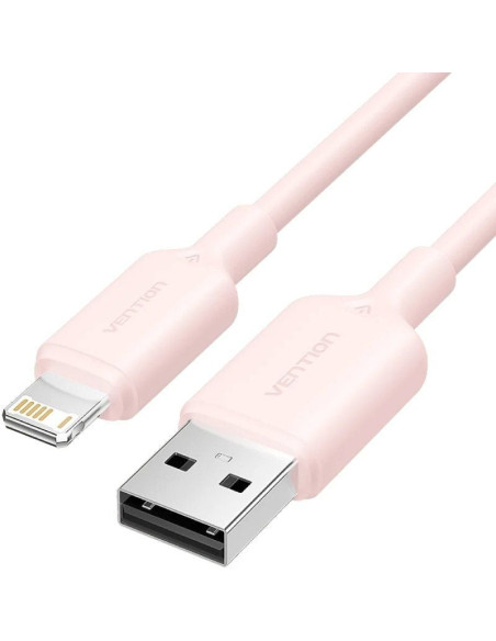 Cable usb 2.0 lightning vention lamph/ usb macho - lightning macho/ 480mbps/ 2m/ rosa
