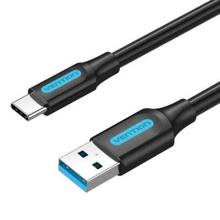 Cable usb 3.0 tipo-c vention cozbf/ usb macho - usb tipo-c macho/ 5gbps/ 1m/ negro