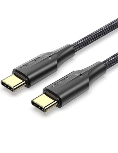 Cable usb 2.0 tipo-c 3a vention taubf/ usb tipo-c macho - usb tipo-c macho/ hasta 60w/ 480mbps/ 1m/ negro