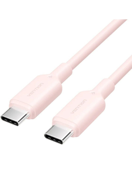 Cable usb 2.0 tipo-c 3a vention trcph/ usb tipo-c macho - usb tipo-c macho/ hasta 60w/ 480mbps/ 2m/ rosa