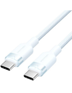 Cable usb 2.0 tipo-c 3a vention trdsh/ usb tipo-c macho - usb tipo-c macho/ hasta 60w/ 480mbps/ 2m/ azul