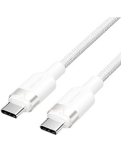 Cable usb 2.0 tipo-c 3a vention trdwh/ usb tipo-c macho - usb tipo-c macho/ hasta 60w/ 480mbps/ 2m/ blanco