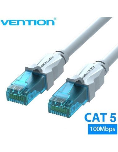 Cable de red rj45 utp vention vap-a10-s3000 cat.5e/ 30m/ azul y blanco