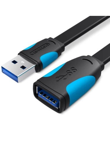 Cable alargador usb 3.0 vention vas-a13-b100/ usb macho - usb hembra/ 5gbps/ 1m/ negro y azul