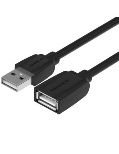 Cable alargador usb 2.0 vention vas-a44-b100/ usb macho - usb hembra/ 1m/ negro