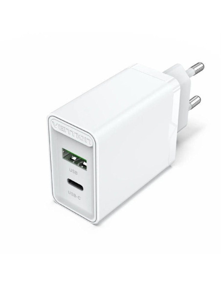 Cargador de pared vention fbbw0-eu/ 1xusb tipo-c/ 1x usb/ 20w