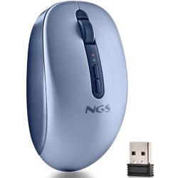 Ratón Ergonómico Inalámbrico NGS Fog Dual FOGDUALBLUE Silencioso/ Hasta 1600 DPI/ Azul