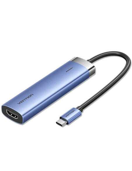 Docking usb tipo-c vention tgesb/ 3xusb/ 1xhdmi/ 1xusb tipo-c pd