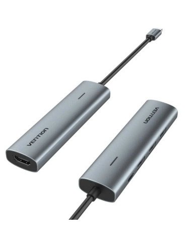 Docking usb tipo-c vention tgghb/ 3xusb/ 1xhdmi/ 1xusb tipo-c pd