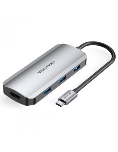 Docking usb tipo-c vention tofhb/ 1xhdmi/ 3xusb/ 1xusb tipo-c/ 1xusb tipo-c pd