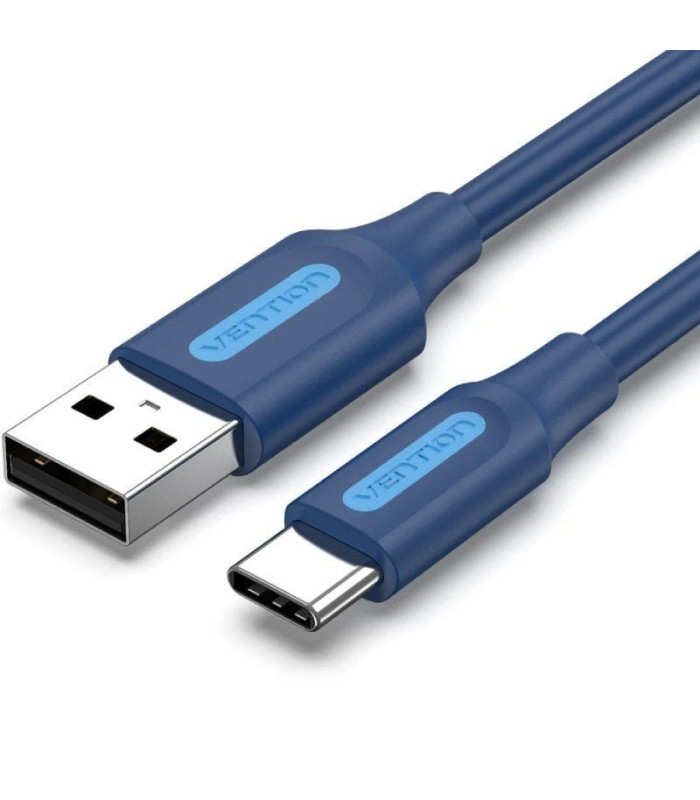 Cable usb 2.0 tipo-c vention coklf/ usb tipo-c macho - usb macho/ 480mbps/ 1m/ azul