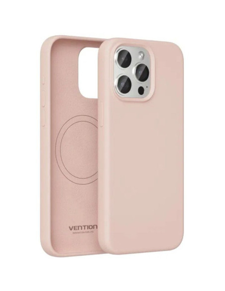 Funda silicona con magsafe vention kudp0-10/ compatible con iphone 13/ rosa