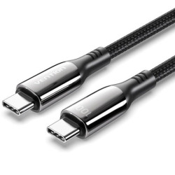Cable usb 2.0 tipo-c 5a 100w vention ctkbh/ usb tipo-c macho - usb tipo-c macho/ hasta 100w/ 480mbps/ 2m/ negro