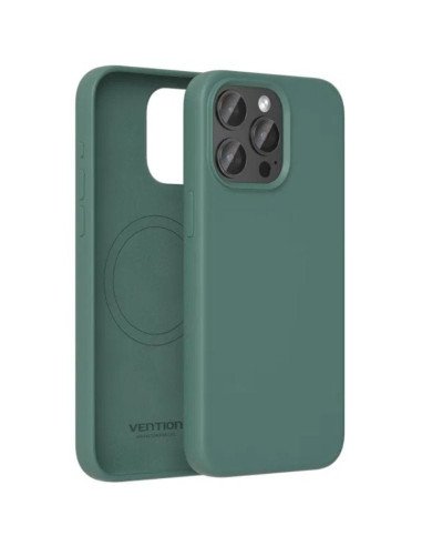 Funda silicona con magsafe vention kufg0-40/ compatible con iphone 15 pro max/ verde