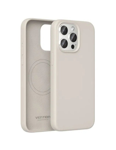 Funda silicona con magsafe vention kufm0-10/ compatible con iphone 15/ gris grava