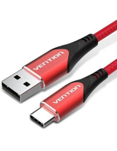 Cable usb 2.0 tipo-c vention codrh/ usb tipo-c macho - usb macho/ 480mbps/ 2m/ rojo