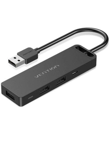 Hub usb 2.0 vention chubb/ 3xusb/ 1xmicrousb pd/ 1xlector tarjetas/ negro