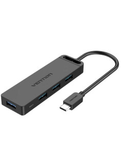 Hub usb tipo-c vention tgkbd/ 4xusb/ 1xmicrousb pd/ 50cm