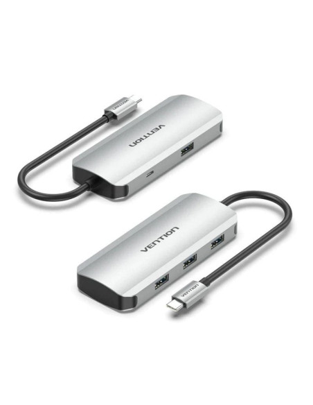 Hub usb tipo-c vention tnahb/ 4xusb/ 1xmicrousb pd
