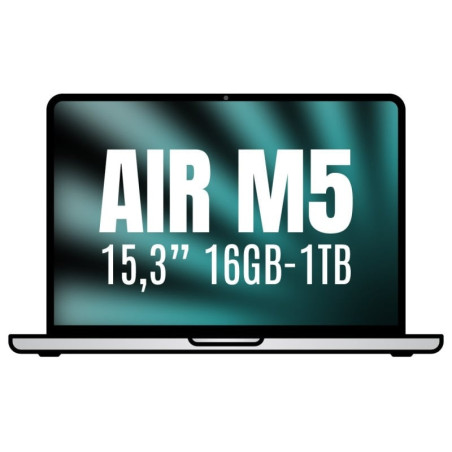 Apple macbook air 15,3'/ m5 10-core cpu/ 16gb/ 1tb ssd/ 10-core gpu/ plata