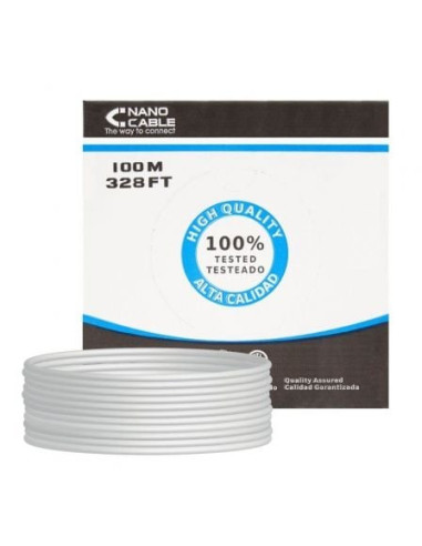 Bobina de cable rj45 ftp nanocable 10.20.0702-flex cat.5e/ 100m/ gris