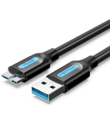 Cable usb 3.0 vention copbf/ usb macho - microusb macho/ hasta 10w/ 5gbps/ 1m/ negro