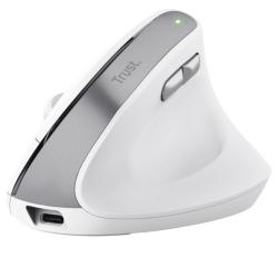 Ratón Vertical Inalámbrico Trust Bayo II/ Batería recargable/ Hasta 2400 DPI/ Blanco