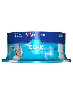 Cd-r verbatim azo imprimible 52x/ tarrina-25uds