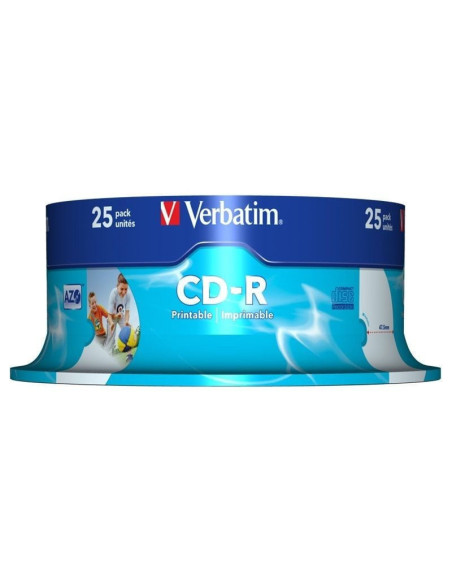 Cd-r verbatim azo imprimible 52x/ tarrina-25uds