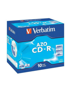 Cd-r verbatim azo crystal 52x/ caja-10uds