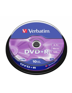 Dvd+r verbatim advanced azo 16x/ tarrina-10uds