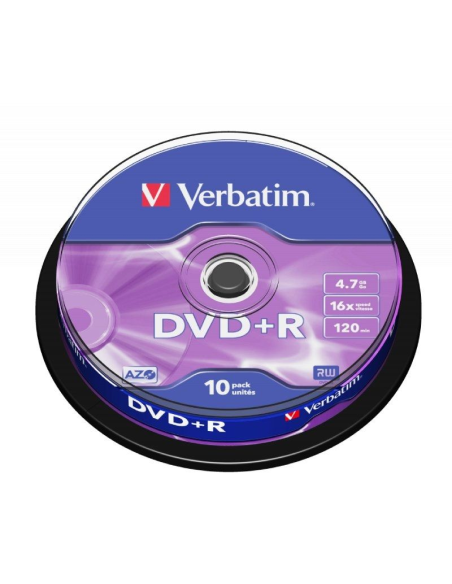 Dvd+r verbatim advanced azo 16x/ tarrina-10uds