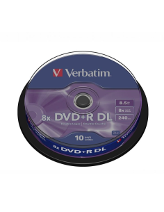 Dvd+r doble capa verbatim advanced azo 8x/ tarrina-10uds