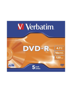 Dvd-r verbatim advanced azo 16x/ caja-5uds