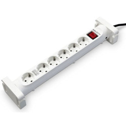 Regleta con interruptor salicru safe 6s/ 6 tomas de corriente/ cable 1.4m/ blanca