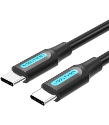Cable usb 2.0 tipo-c vention cosbd/ usb tipo-c macho - usb tipo-c macho/ hasta 60w/ 480mbps/ 50cm/ negro