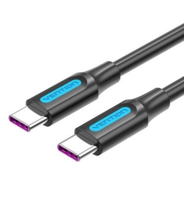 Cable usb 2.0 tipo-c vention cotbd/ usb tipo-c macho - usb tipo-c macho/ hasta 100w/ 480mbps/ 50cm/ negro