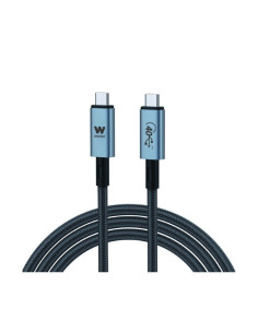 Cable usb 3.1 tipo-c woxter pe26-183/ usb tipo-c macho - usb tipo-c macho/ hasta 240w/ 40gbps/ 2m/ negro