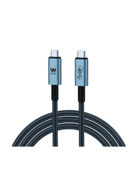 Cable usb 3.1 tipo-c woxter pe26-183/ usb tipo-c macho - usb tipo-c macho/ hasta 240w/ 40gbps/ 2m/ negro