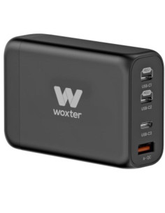 Cargador gan de pared woxter pe26-178/ 3xusb tipo-c + cable usb tipo-c/ 1xusb/ 140w