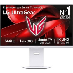 Smart monitor gaming lg ultragear 32g810sa-w 32'/ 4k/ multimedia/ 1ms/ 144hz/ ips/ regulable en altura/ smart tv/ blanco