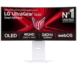 Smart monitor gaming ultrapanorámico curvo lg ultragear 34gx90sa-w 34'/ wqhd/ multimedia/ 0.03ms/ 240hz/ oled/ regulable en