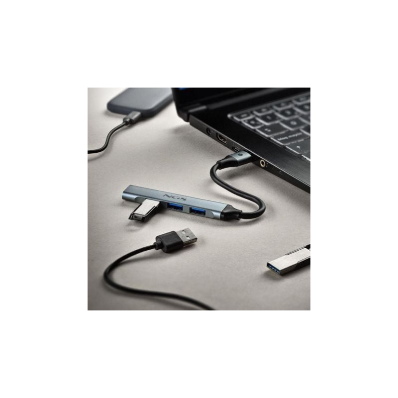 Hub usb ngs ihub4 micro/ 4xusb/ gris